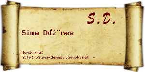 Sima Dénes névjegykártya