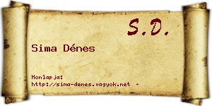 Sima Dénes névjegykártya