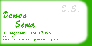 denes sima business card